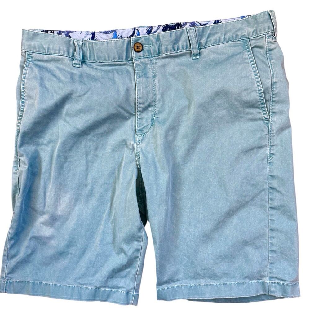 Tommy Bahama washed Blue Shorts 36 flat front Costal Vacation